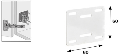 Hettich Reparaturblech für Topscharniere Für Grundplatte - Diverse Möbelbeschläge und Zubehör