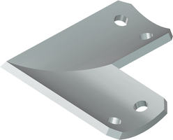 Eck-Auflageblech schmale Ausführung L L Ø42.4  mm L= 50/50mm , S235JR - INOXTECH-Handlauf-/Geländer-System