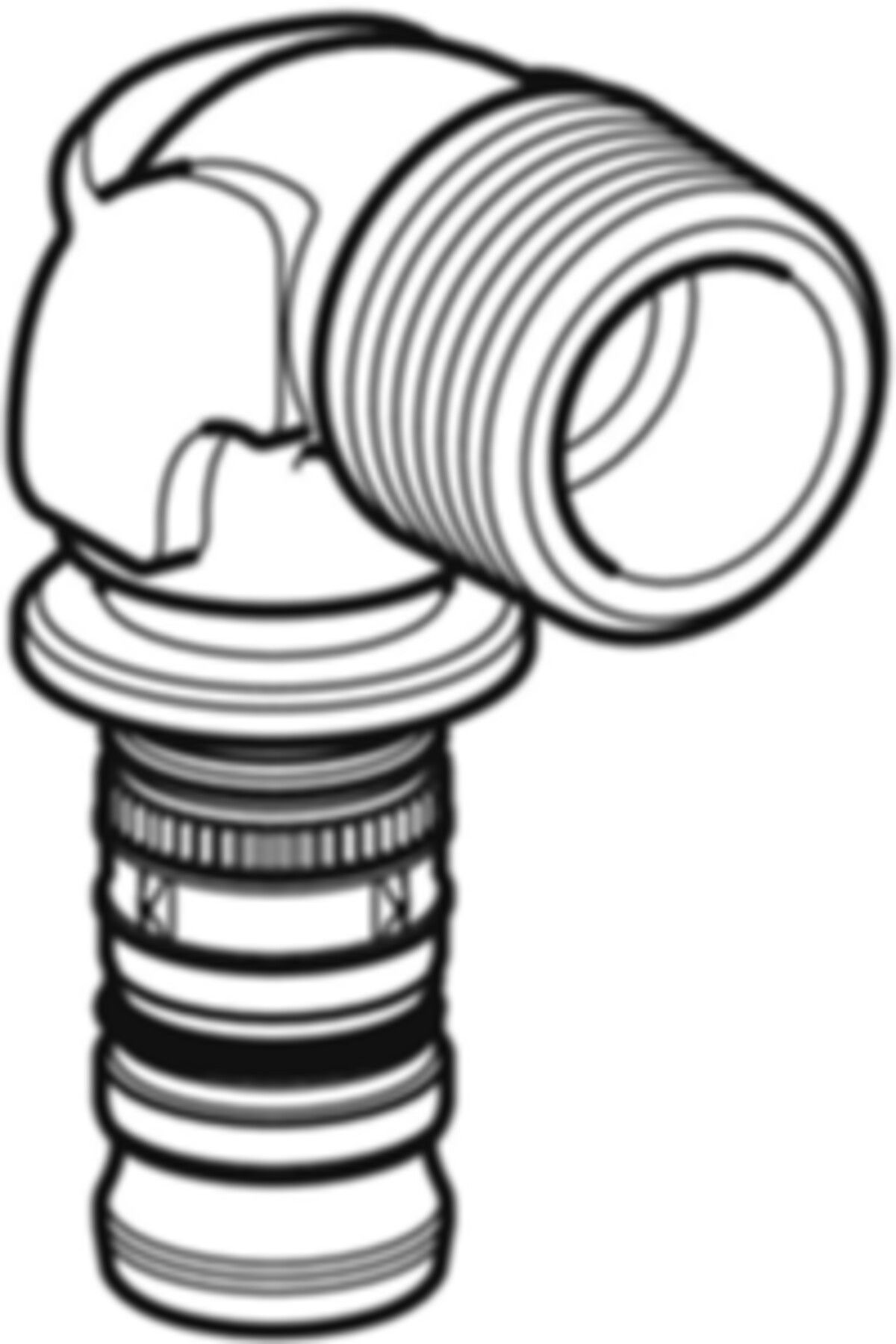 Übergangsbogen 90° m/AG 32mm- 1" 604.254.00.5 - Geberit-Mepla-Formstücke