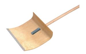 Schneeschieber Sperrholz, natur B= 500mm, Voll-Alukante, mit Stiel - Bauwerkzeuge