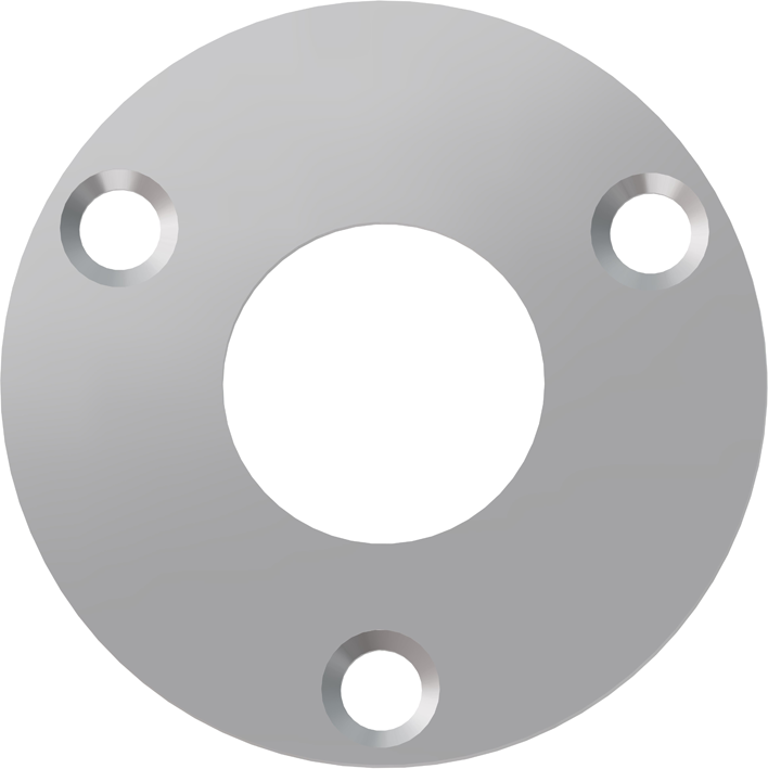 Pfosten mit Bodenplatte verschweisst Rohr 42.4 mm, K320 geschliffen 1.4301 - INOXTECH-Handlauf-/Geländer-System