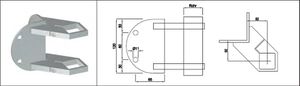 Eck-Posten-Klemmhalter runde Form 40x40 mm geschliffen 1.4301 - INOXTECH-Handlauf-/Geländer-System