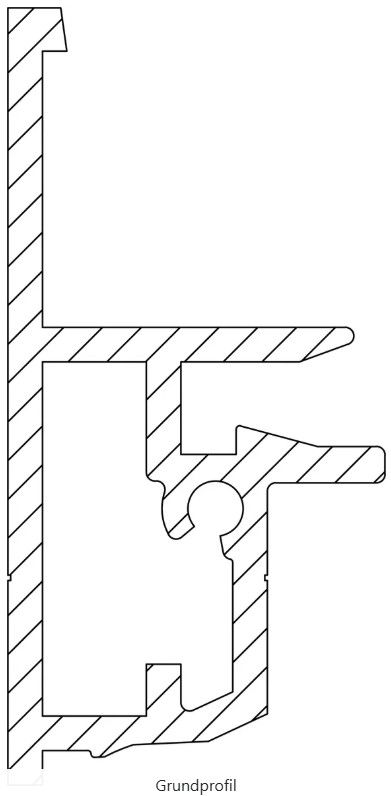 Clipprofil Aluminium AIMgSi1 EN AW 6060-T66 Grundprofil - INOXTECH-Handlauf-/Geländer-System