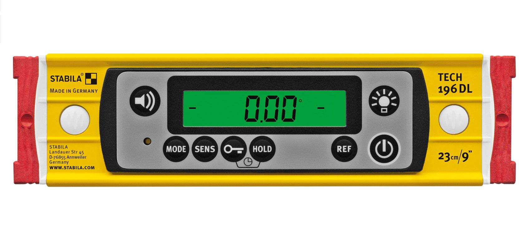 STABILA Elektronische Wasserwaage TECH 196 DL 23 cm , 2x AA , in Tasche - Nivellieren