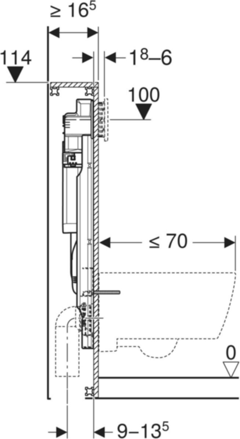 Wand-WC-Element Sigma 461.313.00.6 Typ 112 UP320 Betätigung von vorne - Geberit-GIS