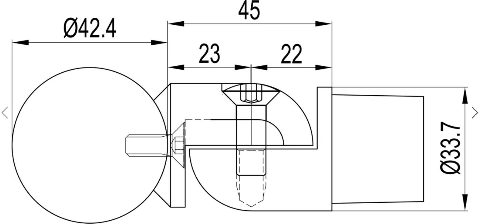 Rohrsattel beweglich 42.4/33.7 mm geschliffen 136152 - INOXTECH-Handlauf-/Geländer-System