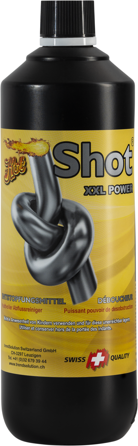SHOT Abflussentstopfer Flasche à 1000ml, für Küche, Bad und WC - Reinigung