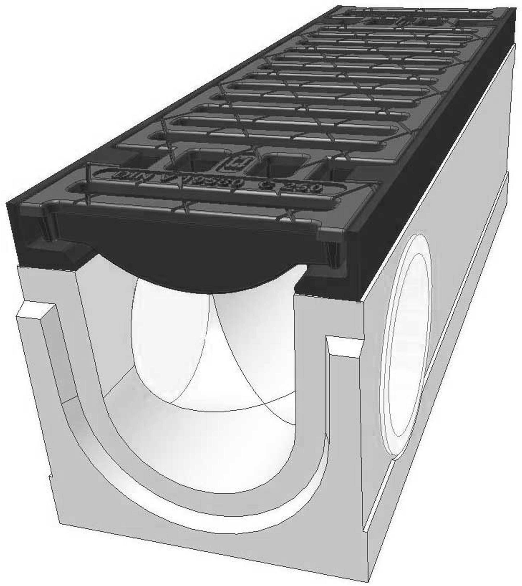 1-10.05CS MAXI100 A15-C250 Gussrost m.Gusskantens.,arret.,L=500mm, H=210mm - BGS Kastenrinnen
