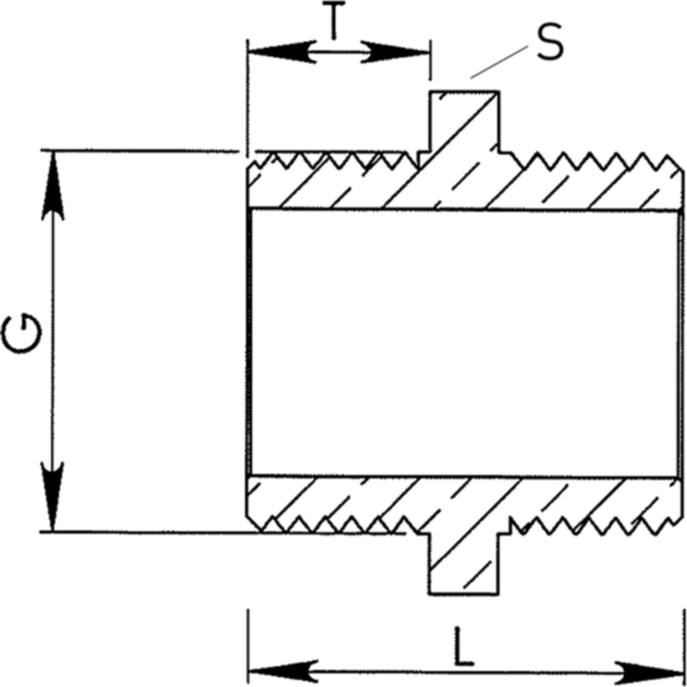 Messing-Doppelnippel 1/2"- 1/2" beidseitig flachdichtend, kurzes Gewinde - Messing-Gewindefittings