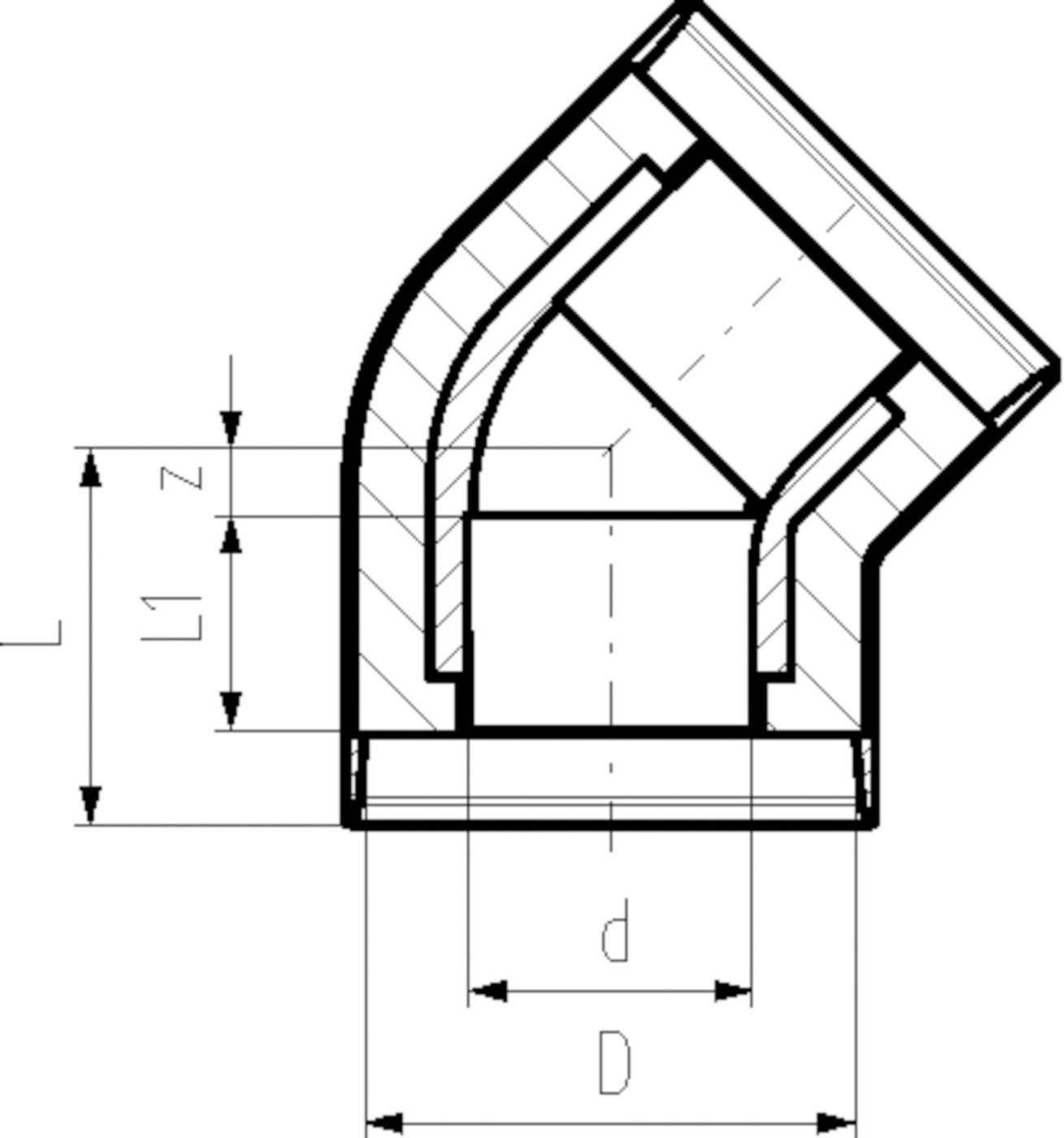 COOL-FIT Winkel 45° vorisol. 110x160mm 738 154 114 - GF COOL-FIT 2.0