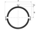 BSA mit Gummi und Muffe M8/10 39309 50 - 54 mm - Flamco-Rohrschellen