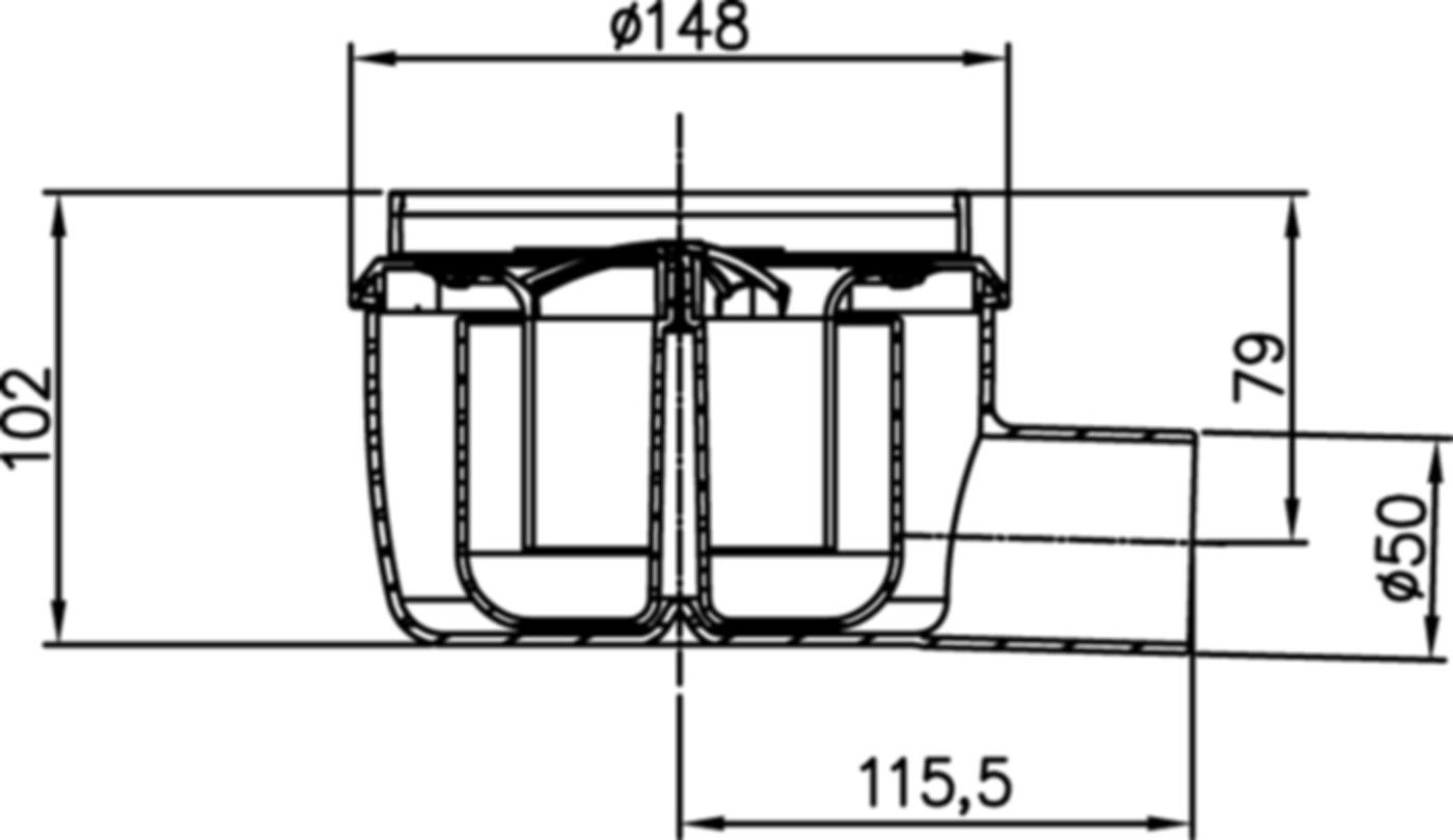 Ablaufkörper Easyflow DN 50 Kunststoff waagrecht 2500.05.00 - ACO Passavant Entwässerungstechnik