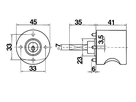 KABA 8 Zylinderolive Typ 3413 45/41mm, DIN rechts, mit 2 Schlüssel - Kaba 8, Lagerprodukt