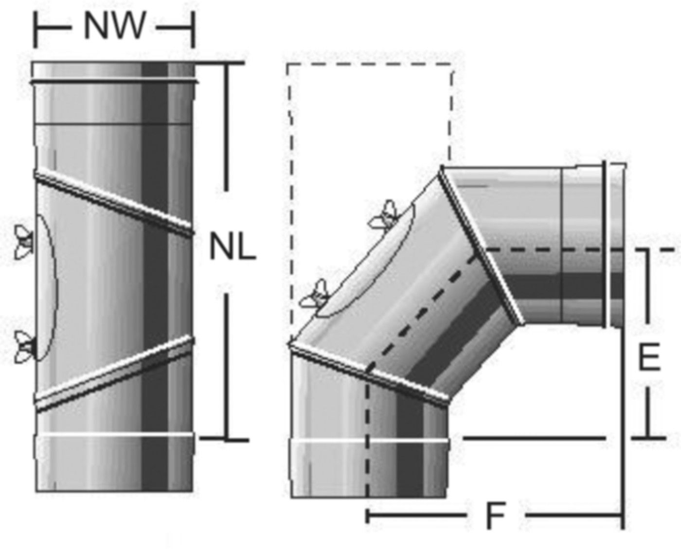 Alkon Kaminrohr-Bogen max.750° d 80 mm 6K17H80 drehbar 0 - 90° - Kaminsystem V4A einwandig