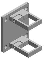 Pfosten-Klemmhalter eckige Form 40x40 mm geschliffen 1.4301 Plattendicke 8 mm - INOXTECH-Handlauf-/Geländer-System