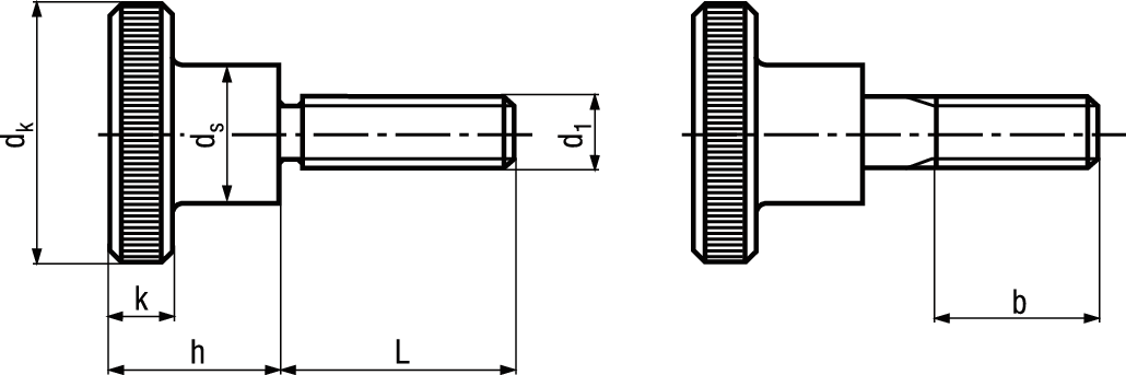 Hohe Rändelschrauben St vzb BN1452 DIN464 M8x25 - Bossard Schrauben