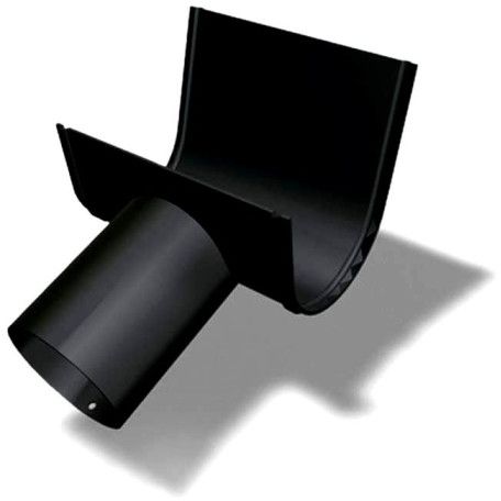 PREFA Schrägstutzen 120 mm P.10 Schwarz - PREFA Dachentwässerungssysteme