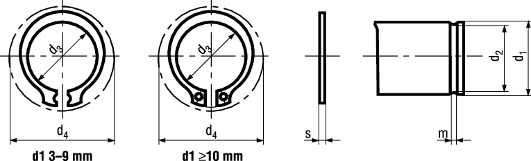 Sich-Ringe f Wellen Regelausf St BN818 DIN471 105 - Bossard Schrauben