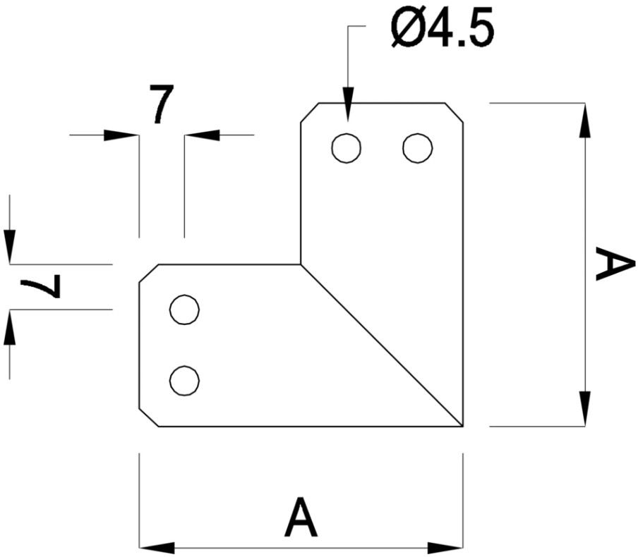 Einschweisskonsole m. Eckenauflageblech HI. 33.7/ 12 mm B 22 mm geschl. 1.4301 - INOXTECH-Handlauf-/Geländer-System