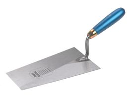 Maurerkelle, kantig, Blatt gehärtet L= 180mm, mit blauem Holzheft - Bauwerkzeuge