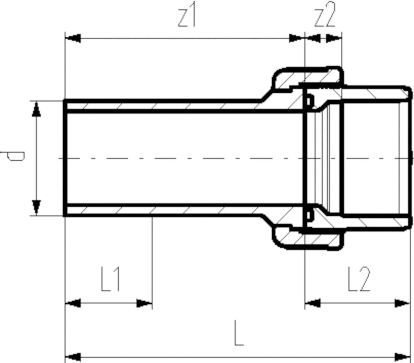 COOL-FIT Übergangsverschr. PE/ABS 63mm Sutzenfitt. / ABS Klebmuffe 738 514 711 - GF COOL-FIT 2.0