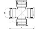 Steckmuffen-Kreuz, Baio 5470 DN 100/100 - Hawle Steckmuffenformstücke