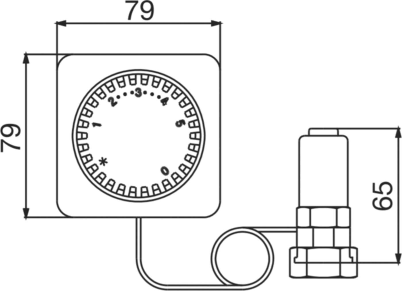 Thermostat m/Fernverstellung 2 m Uni LH m/Nullst. 7-28°C 101 22 95 - Oventrop Programm