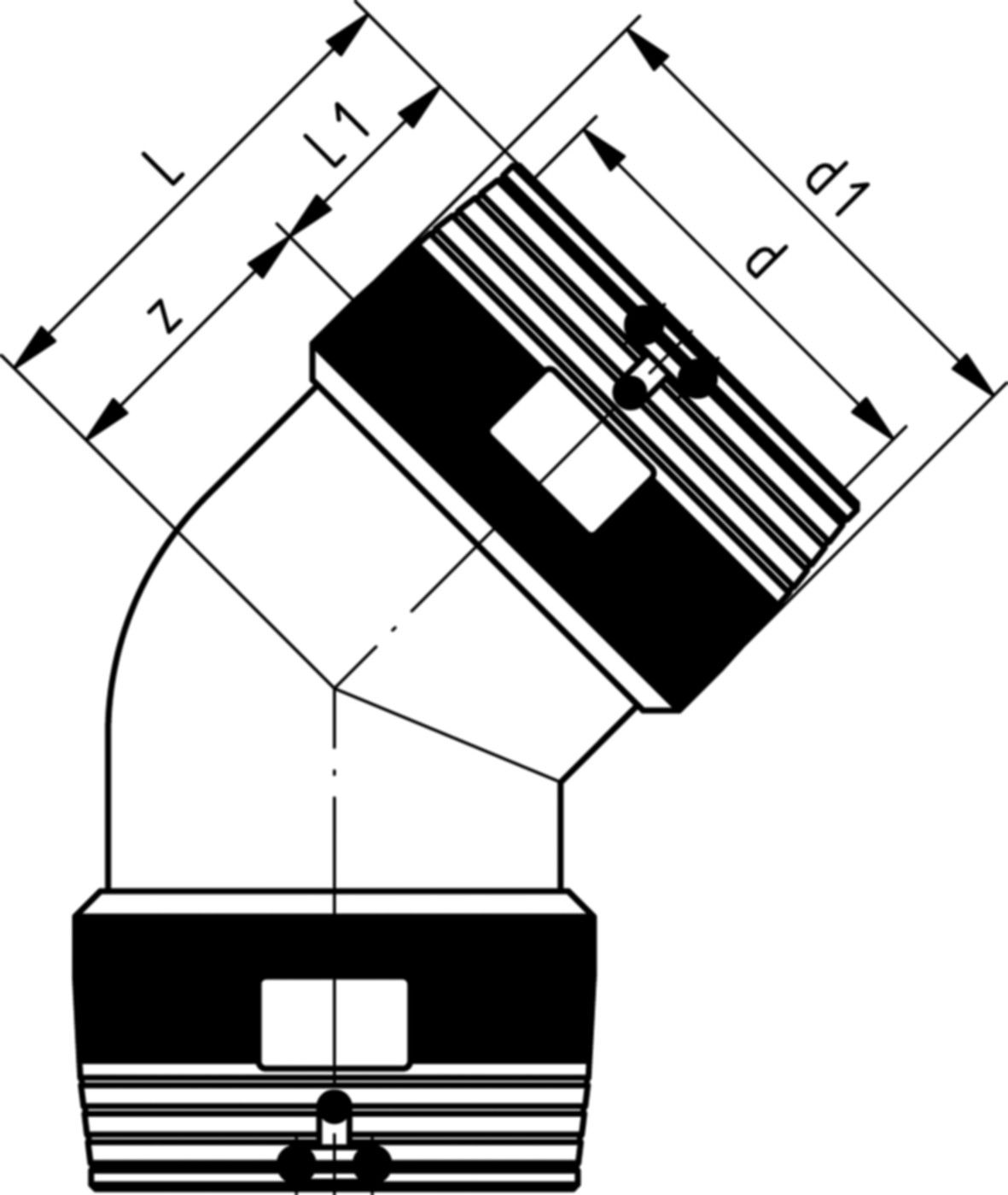 ELGEF Winkel 45° PN 16 (Karton à 6 Stk.) d 125mm 753 151 815 - ELGEF Plus Elektroschweissfittinge