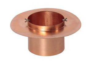 Kupfer Ansatzteil rund m/Stutzen 120 mm - Aspira Kaminhüte