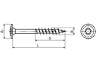 Tellerk-SPAX® I-6rd WIROX® BN20537 10 x 80 / 70 (T50) - Bossard Spanplattenschrauben SPAX