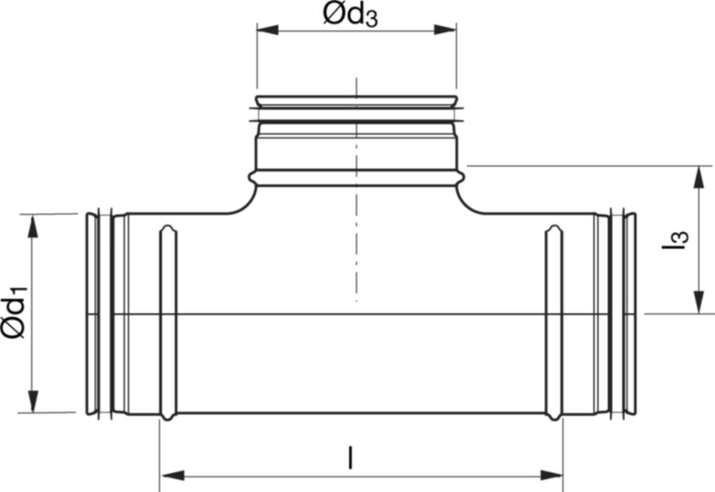 Abzweiger 90° 160/ 80mm TCPU-V - Spiralfalzrohre und Zubehör System Safe