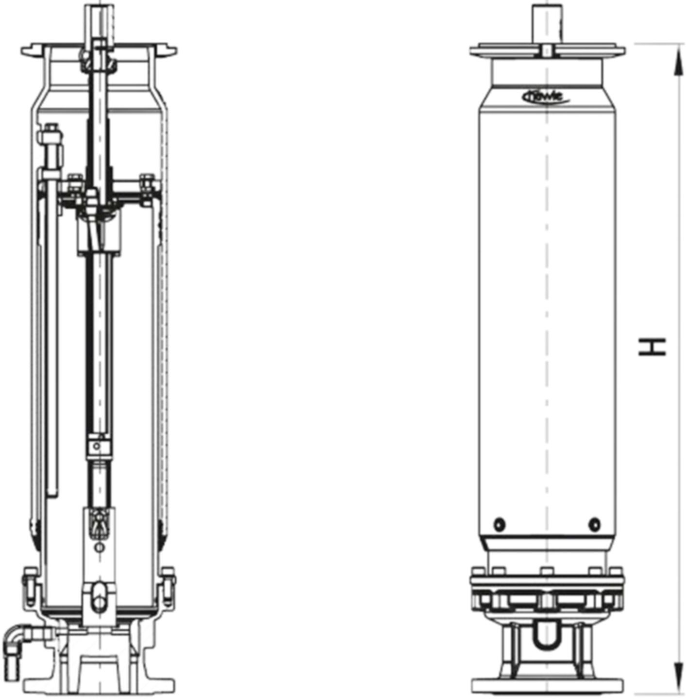 Hydrantenunterteil tele Guss   N580 H = 950-1350mm - Hawle Hydranten