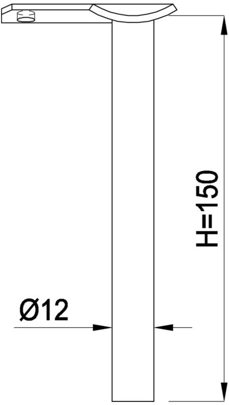 Einschweisskonsole m. Eckenauflageblech HI. 33.7/ 12 mm B 22 mm geschl. 1.4301 - INOXTECH-Handlauf-/Geländer-System