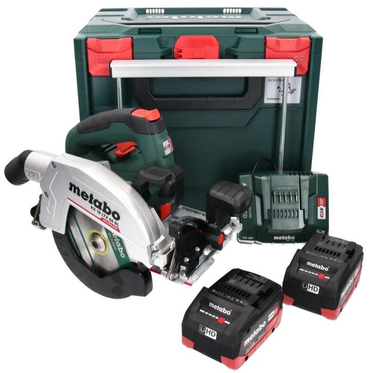 Akku-Handkreissäge KS 18 LTX 66 BL 18V, 2x 8.0 Ah , 66mm , Ø165x20mm in metaBOX - Metabo Elektrowerkzeuge