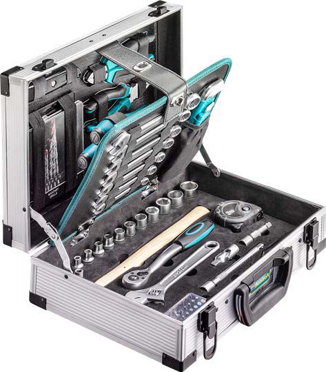 TECHNOCRAFT Werkzeugkoffer "BASIC" 92-tlg., 3/8", 370x270x135mm - Werkzeugkoffer,Sortimentskoffer,Behälter
