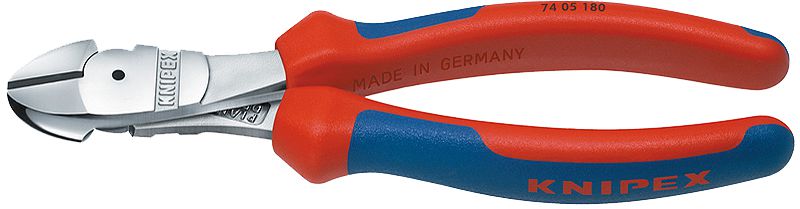 KNIPEX Kraft-Seitenschneider, verchromt 7405, L= 160mm, Mehrkomp.-Griffhülle - Zangen, Schneiden