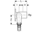 Doppelanschlusswinkel 90° 1/2"-20-26mm 603.274.00.5 - Geberit-Mepla-Formstücke