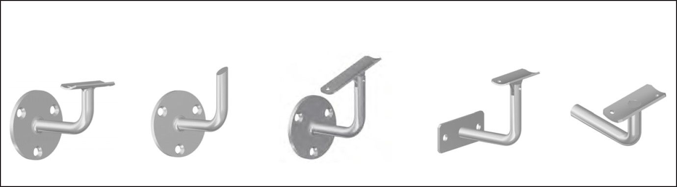 Wandkonsole Auflager beweglich versetzt 33.7 mm links geschliffen 1.4301 - INOXTECH-Handlauf-/Geländer-System