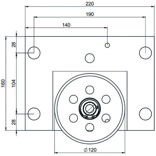 WEBI Schiebetorrolle, Holzdicke 38-56mm D=120mm, verzinkt, Tragkraft 500kg - Schiebetür- und Schiebetorbeschläge