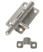 SANER Stossriegel mit niederem Kloben 90x50x1.5mm, rostfrei - Stoss- und Treibriegel mit Zubehör