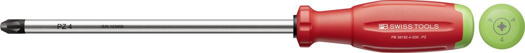 PB Schraubenzieher, SwissGrip Evo, Pozidriv PZ PB 38192 , Gr. 4 , L=200mm - Schraubenzieher