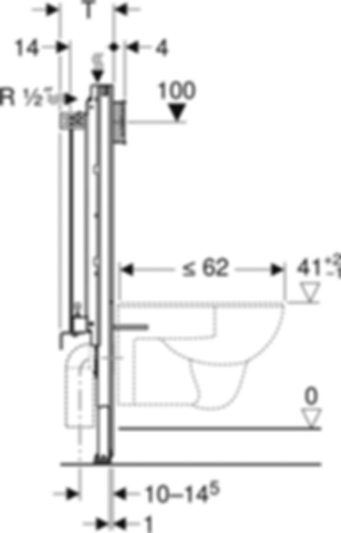 Wand-WC-Element Sigma 440.302.00.2 Typ 112 für Massivbau, Betätigung von vorne - Geberit-Duofix