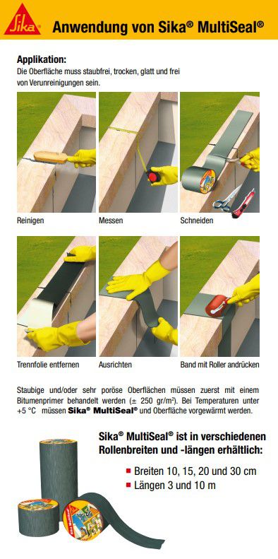 Sika MultiSeal, Dichtungs-/Reparaturband 10m x 300mm, grau - Dichten