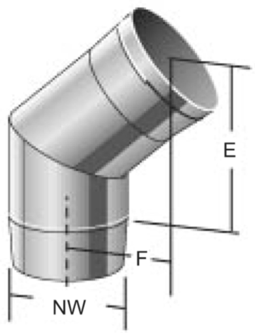Alkon Bogen 15° starr d 200 mm 6KBG15200 - Kaminsystem V4A einwandig
