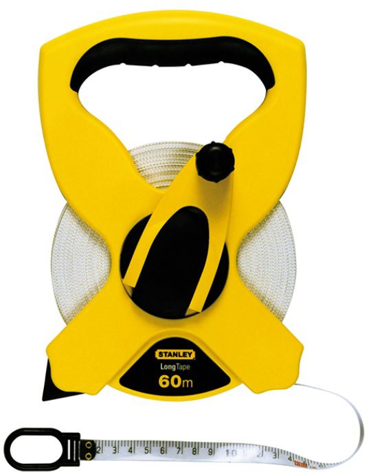 STANLEY Rollbandmass, auf ABS-Rahmen L= 60m, B= 12mm, Fiberglasband, 2-34-795 - Längenmessen