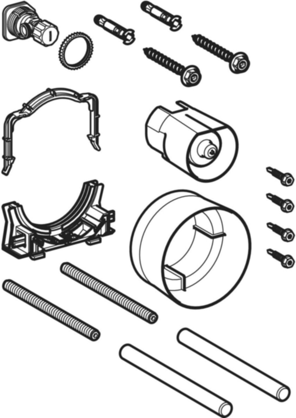 Montagezubehör für Duofix Wand-WC-Element 241.869.00.2 - Geberit-Duofix