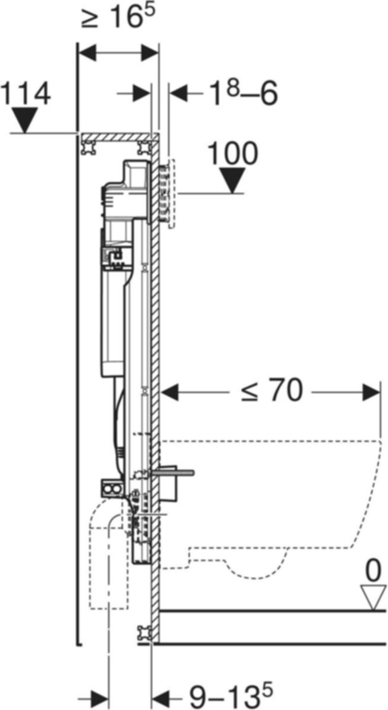 Wand-WC-Element Sigma 461.323.00.6 Typ 114 Elektro-und Kommunikationsanschl. - Geberit-GIS