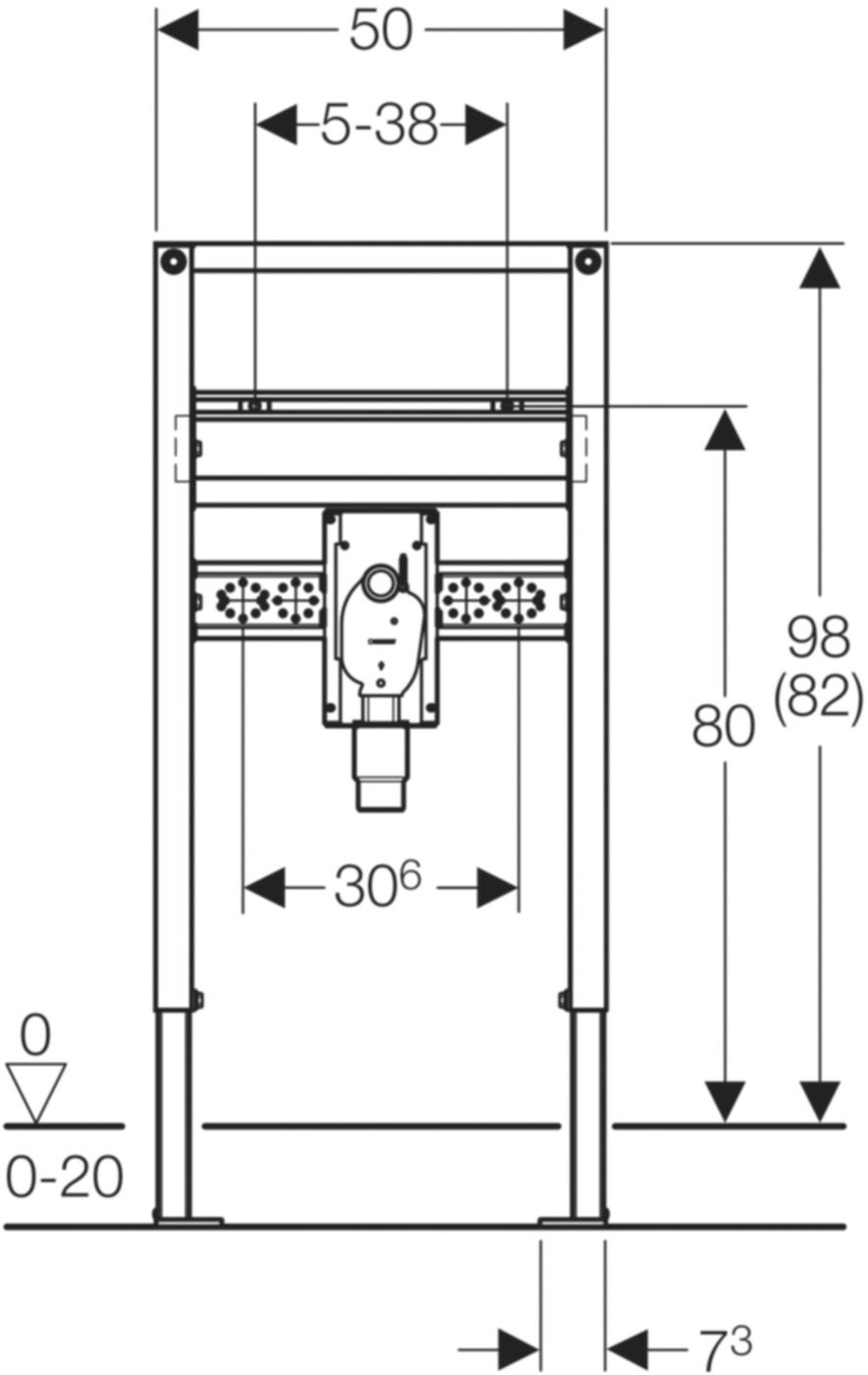 Waschtisch-Element mit UP-Sifon Typ 98/82 111.547.00.2 - Geberit-Duofix
