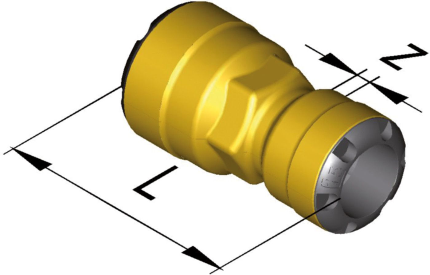 Muffe reduziert mit Stützhülse d 16-15 mm 9826.1615 - SudoFIT-Formstücke