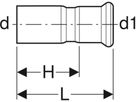 Reduktion m/Steckende 18-15mm 42403 - Mapress Therm Formstücke